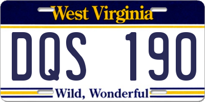 WV license plate DQS190