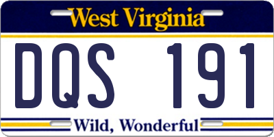 WV license plate DQS191