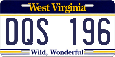 WV license plate DQS196
