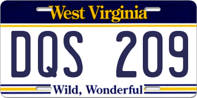 WV license plate DQS209