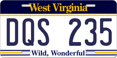 WV license plate DQS235