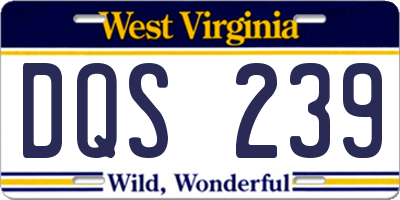 WV license plate DQS239