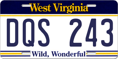WV license plate DQS243