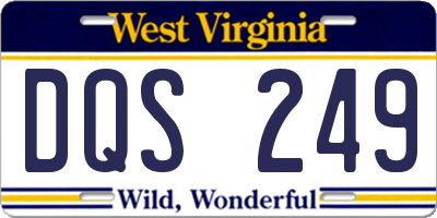 WV license plate DQS249