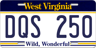 WV license plate DQS250