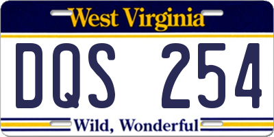 WV license plate DQS254