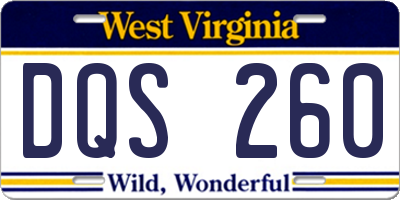 WV license plate DQS260