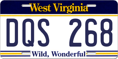 WV license plate DQS268