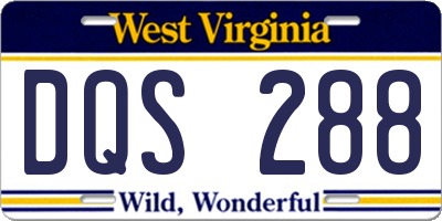 WV license plate DQS288