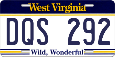 WV license plate DQS292