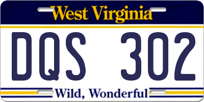 WV license plate DQS302