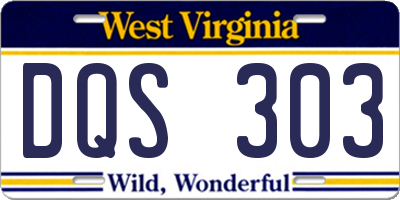 WV license plate DQS303