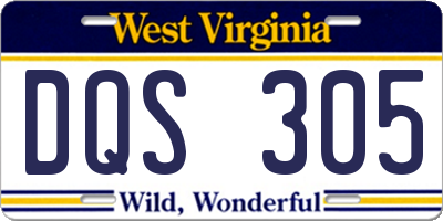 WV license plate DQS305