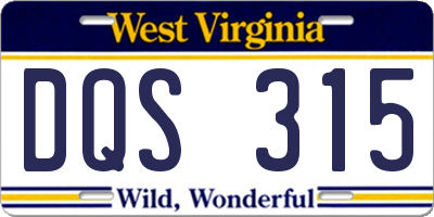 WV license plate DQS315