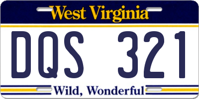 WV license plate DQS321