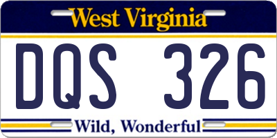 WV license plate DQS326
