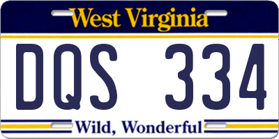 WV license plate DQS334