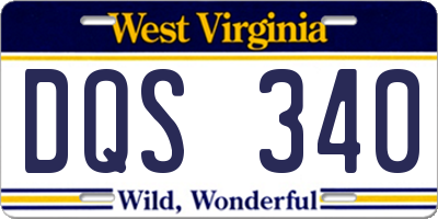 WV license plate DQS340