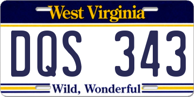 WV license plate DQS343