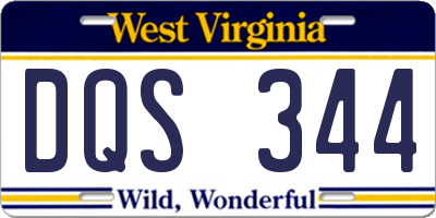 WV license plate DQS344