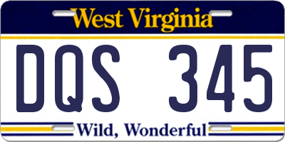 WV license plate DQS345