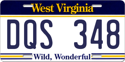 WV license plate DQS348