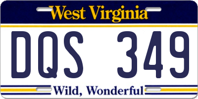 WV license plate DQS349