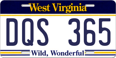 WV license plate DQS365