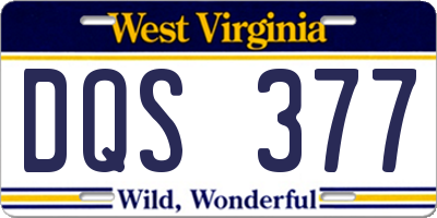 WV license plate DQS377