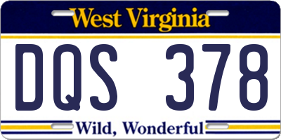 WV license plate DQS378