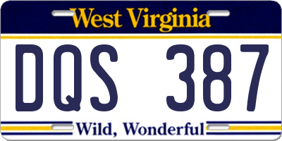WV license plate DQS387