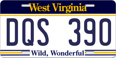 WV license plate DQS390