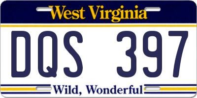 WV license plate DQS397