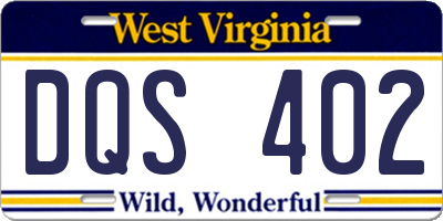 WV license plate DQS402