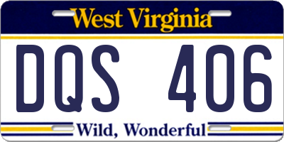 WV license plate DQS406