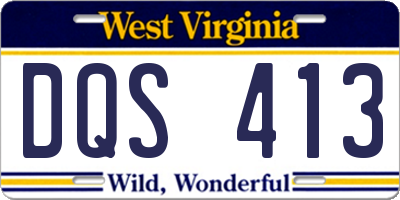 WV license plate DQS413