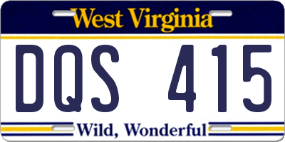 WV license plate DQS415