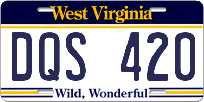 WV license plate DQS420