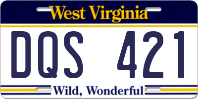 WV license plate DQS421