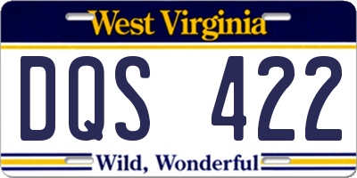WV license plate DQS422
