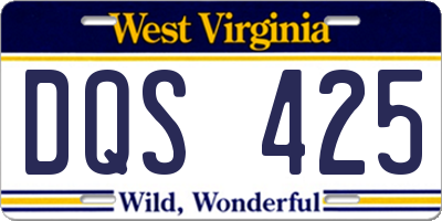 WV license plate DQS425