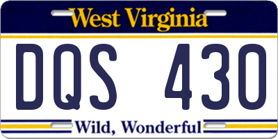 WV license plate DQS430