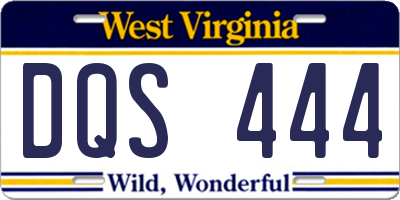 WV license plate DQS444