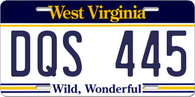 WV license plate DQS445