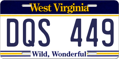 WV license plate DQS449