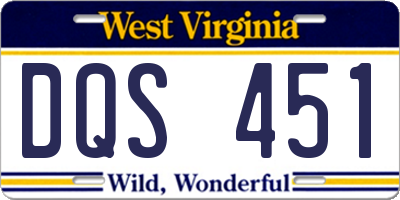 WV license plate DQS451