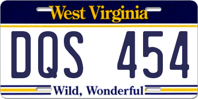 WV license plate DQS454