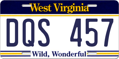 WV license plate DQS457