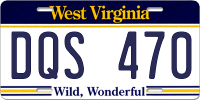 WV license plate DQS470