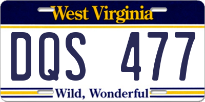 WV license plate DQS477